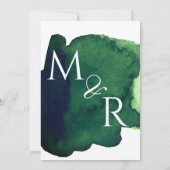 Emerald dark green waterverf minimalistisch abstra kaart (Achterkant)