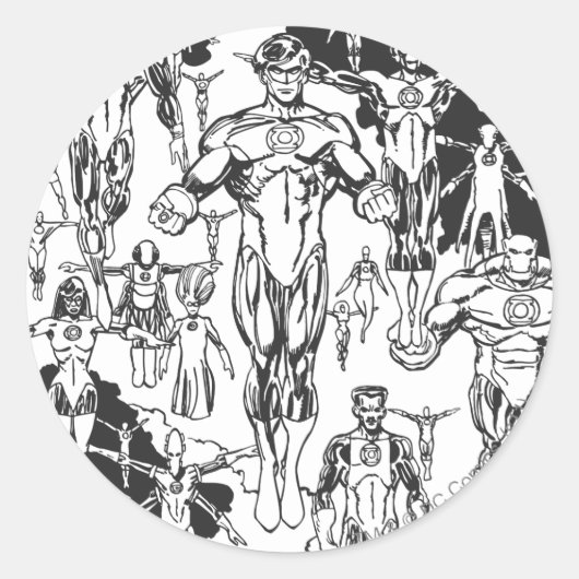 Emerald Dawn Hoesje, zwart en wit Ronde Sticker (Voorkant)