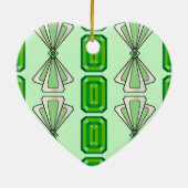 Emerald Deco Stripe Keramisch Ornament (Achterkant)