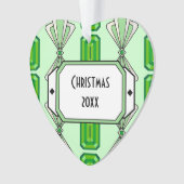 Emerald Deco Stripe Ornament (voorkant)