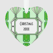 Emerald Deco Stripe Ornament (voorkant)