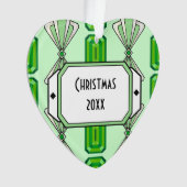 Emerald Deco Stripe Ornament (voorkant)