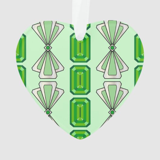 Emerald Deco Stripe Ornament (achterkant)