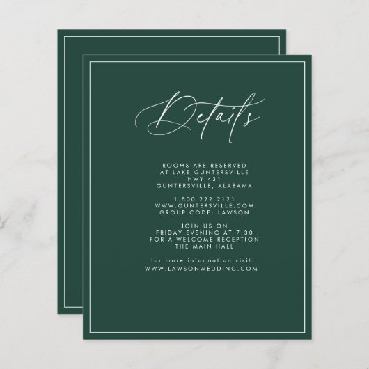 Emerald Details Kaart (Voorkant / Achterkant)