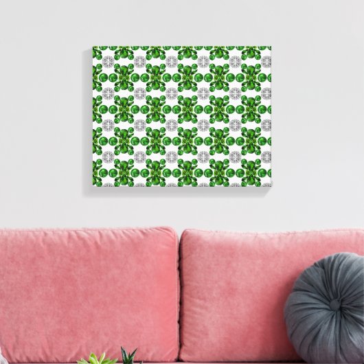 Emerald Diamond Gemstone Art Green Canvas Afdruk (Insitu (Woonkamer))