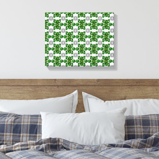 Emerald Diamond Gemstone Art Green Canvas Afdruk (Insitu (Slaapkamer))
