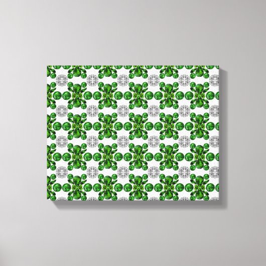 Emerald Diamond Gemstone Art Green Canvas Afdruk (Voorkant)