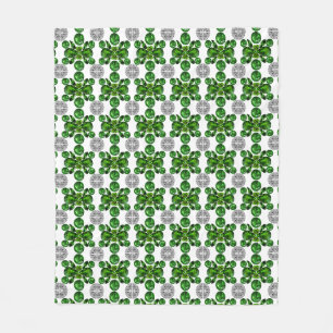 Emerald Diamond Gemstone Art Green Fleece Deken