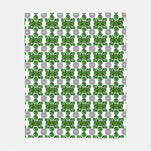 Emerald Diamond Gemstone Art Green Fleece Deken (Voorkant)
