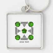 Emerald Diamond Gemstone Art, Green Sleutelhanger (Voorkant)