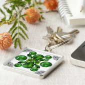 Emerald Diamond Gemstone Art Green Sleutelhanger (Zijkant)