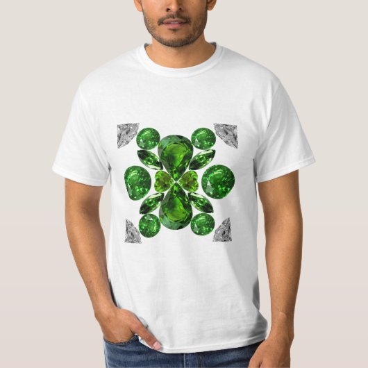 Emerald Diamond Gemstone Art Green T-shirt (Voorkant)