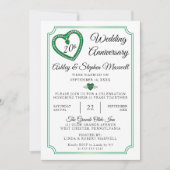 Emerald Diamonds 20-jarig huwelijksjubileumfeest Kaart (Voorkant)