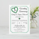 Emerald Diamonds 20-jarig huwelijksjubileumfeest Kaart (Staand voorkant)