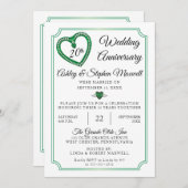 Emerald Diamonds 20e huwelijksjubileumfeest Kaart (Voorkant / Achterkant)