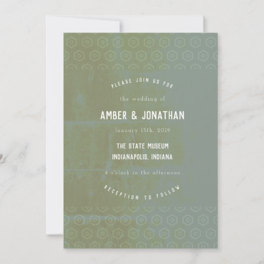 Emerald Distress Elegance Wedding Uitnodiging (Voorkant)