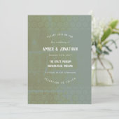 Emerald Distress Elegance Wedding Uitnodiging (Staand voorkant)