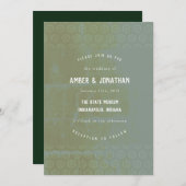 Emerald Distress Elegance Wedding Uitnodiging (Voorkant / Achterkant)