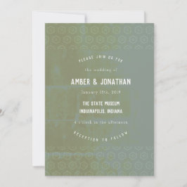 Emerald Distress Elegance Wedding Uitnodiging
