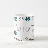 Emerald Dog Bone Graffiti Style, speciaal geperson Koffiemok (Center)