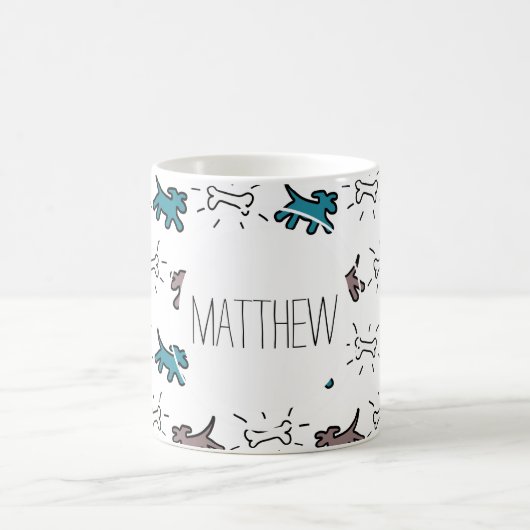 Emerald Dog Bone Graffiti Style, speciaal geperson Koffiemok (Center)