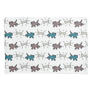 Emerald Dog en Bone Graffiti Style Pillowcase Kussensloop