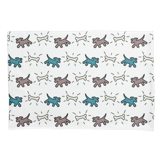 Emerald Dog en Bone Graffiti Style Pillowcase Kussensloop (Voorkant)