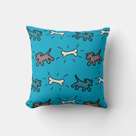 Emerald Dogs en Botten Graffiti Style Blue Pillow Kussen