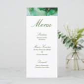 Emerald Donkergroen Goud Elegante Waterverf Menu (Staand voorkant)