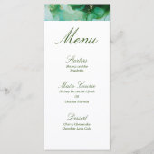 Emerald Donkergroen Goud Elegante Waterverf Menu (Voorkant)