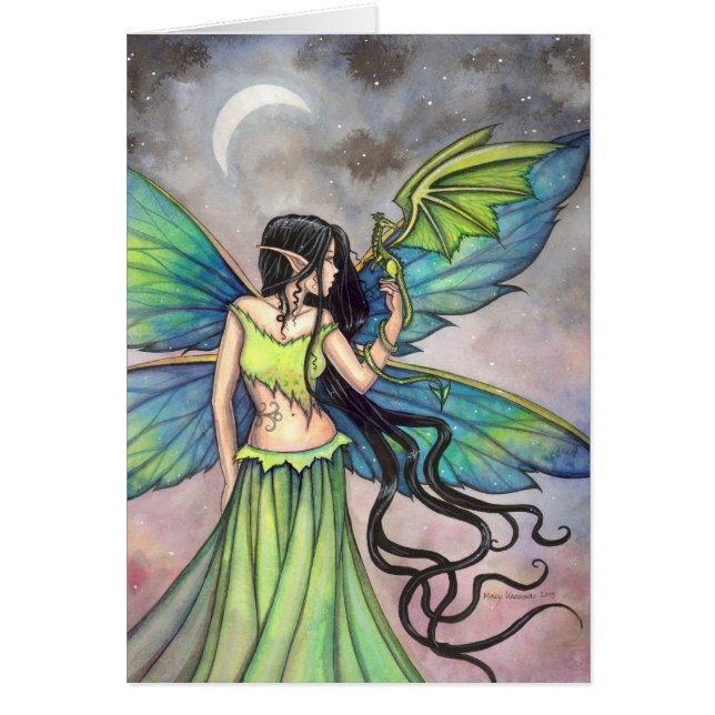 Emerald Dragon Fantasy Fairy Art (Voorkant)