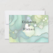 Emerald Dream: Modern Wedding Elegance Minimalisme Kaart (Achterkant)