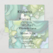 Emerald Dream: Modern Wedding Elegance Minimalisme Kaart (Voorkant / Achterkant)