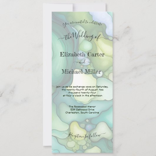 Emerald Dream: Modern Wedding Elegance Minimalisme Kaart (Voorkant)