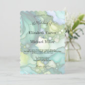 Emerald Dream: Modern Wedding Elegance Minimalisme Kaart (Staand voorkant)