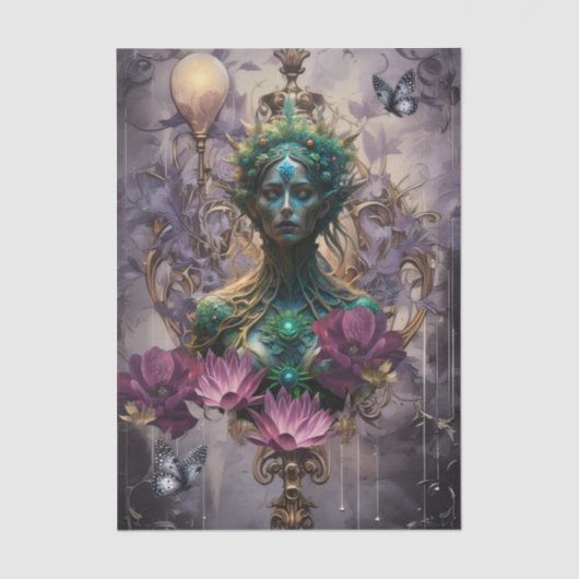 Emerald Dreams Fantasy Forest Queen Decoupage Tissuepapier (Voorkant)