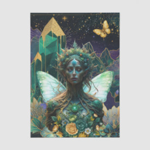 Emerald Dreams Fantasy Forest Queen Decoupage Tissuepapier