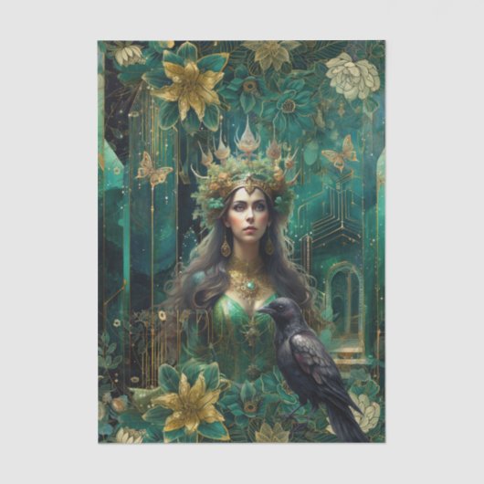 Emerald Dreams Fantasy Forest Queen Decoupage Tissuepapier (Voorkant)