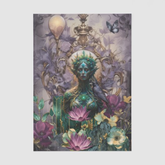 Emerald Dreams Fantasy Forest Queen Decoupage Tissuepapier (Voorkant)