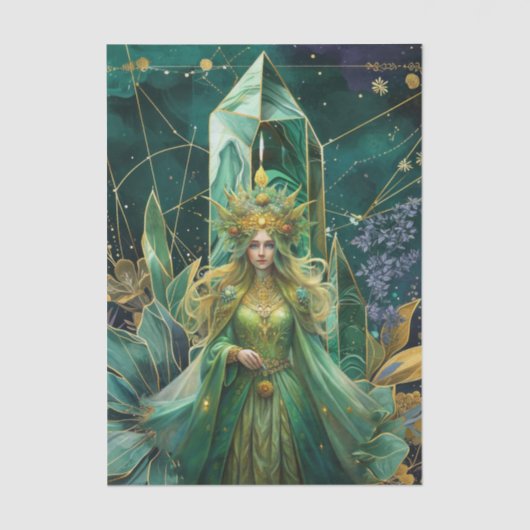 Emerald Dreams Fantasy Forest Queen Decoupage Tissuepapier (Voorkant)