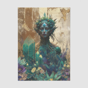 Emerald Dreams Fantasy Forest Queen Decoupage Tissuepapier
