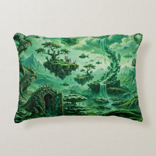 Emerald Droom Surreal Landschap Schakeringen van G Accent Kussen