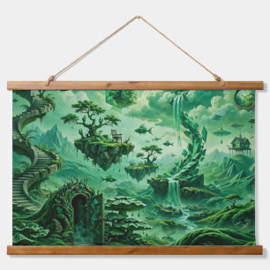 Emerald Droom Surreal Landschap Schakeringen van G Hangend Wandkleed