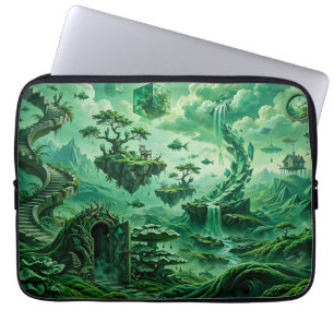 Emerald Droom Surreal Landschap Schakeringen van G Laptop Sleeve