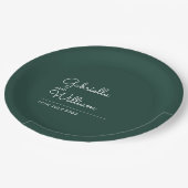 Emerald Eenvoudig Elegant Script Bruiloft Papieren Bordje (Gekanteld)