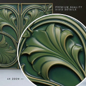 Emerald Elegance Art Nouveau Keramische Tegel Tegeltje