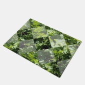 Emerald Elegance: groene bladeren in diamantvorm, Deurmat (Schuin)