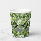 Emerald Elegance: groene bladeren in diamantvorm, Papieren Bekers (Rechts)