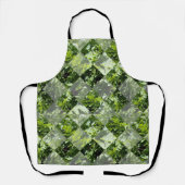 Emerald Elegance: groene bladeren in diamantvorm, Schort (Voorkant)