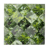 Emerald Elegance: groene bladeren in diamantvorm, Tegeltje (Voorkant)